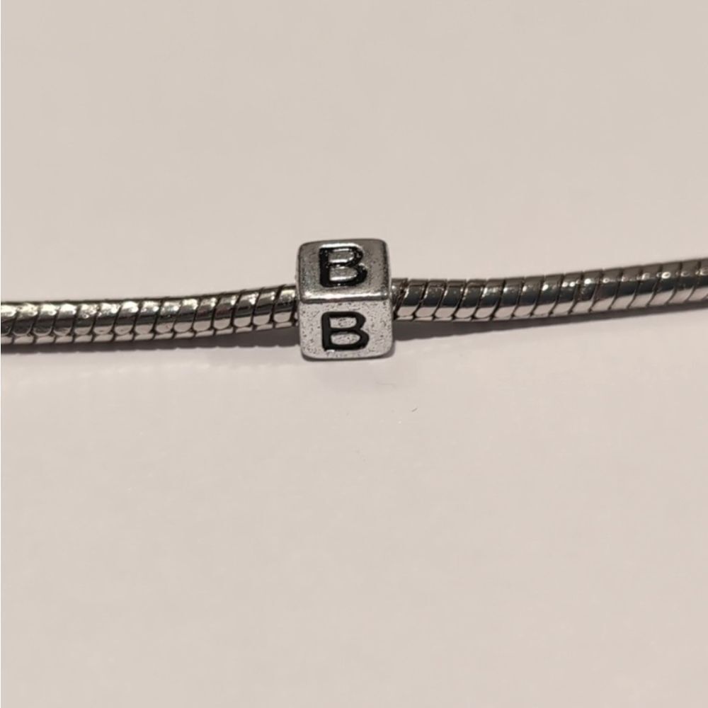 Silver B Spacer Charm for Pandora Style‎ Bracelet